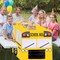 6 Ft School Bus Tablecloths Birthday Party Decorations (Yellow, Black, Red) 72.05"L x 29.92"W